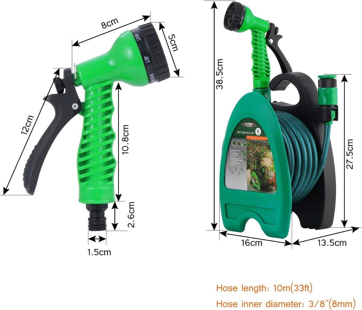 Wall-Mounted Garden Multi-Functional Hose Set