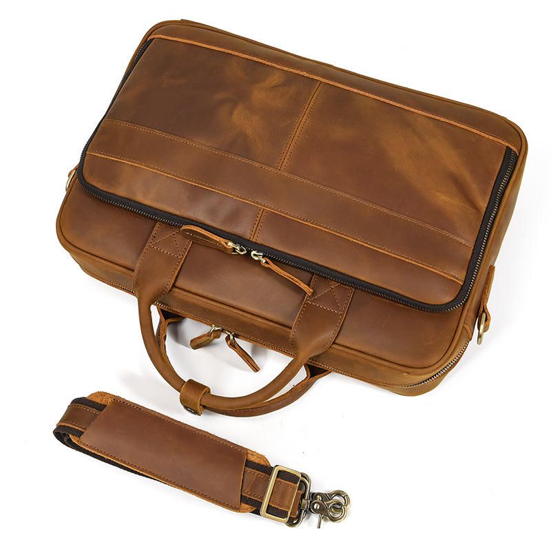 Classic Brown Leather Briefcase