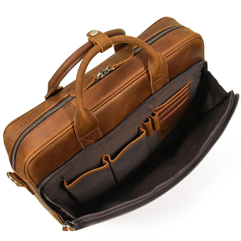 Classic Brown Leather Briefcase