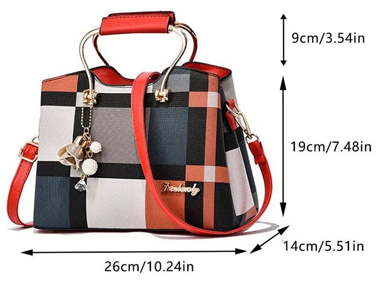 Fashion Plaid Pattern Handheld Shoulder Bag
