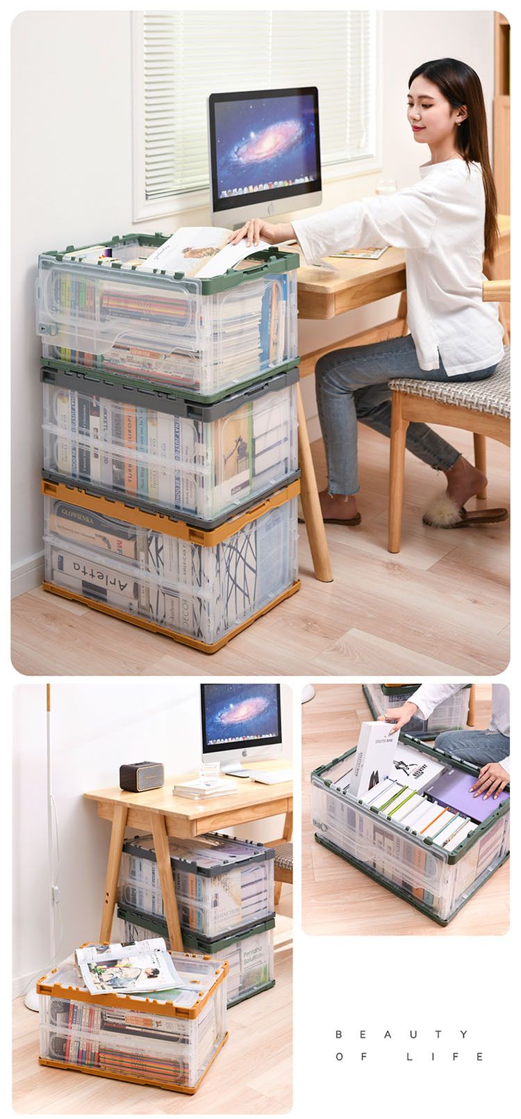 Transparent Multifunctional Folding Storage Box