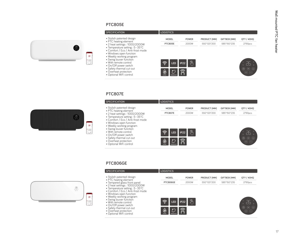Smart Wall-Mounted PTC Heater