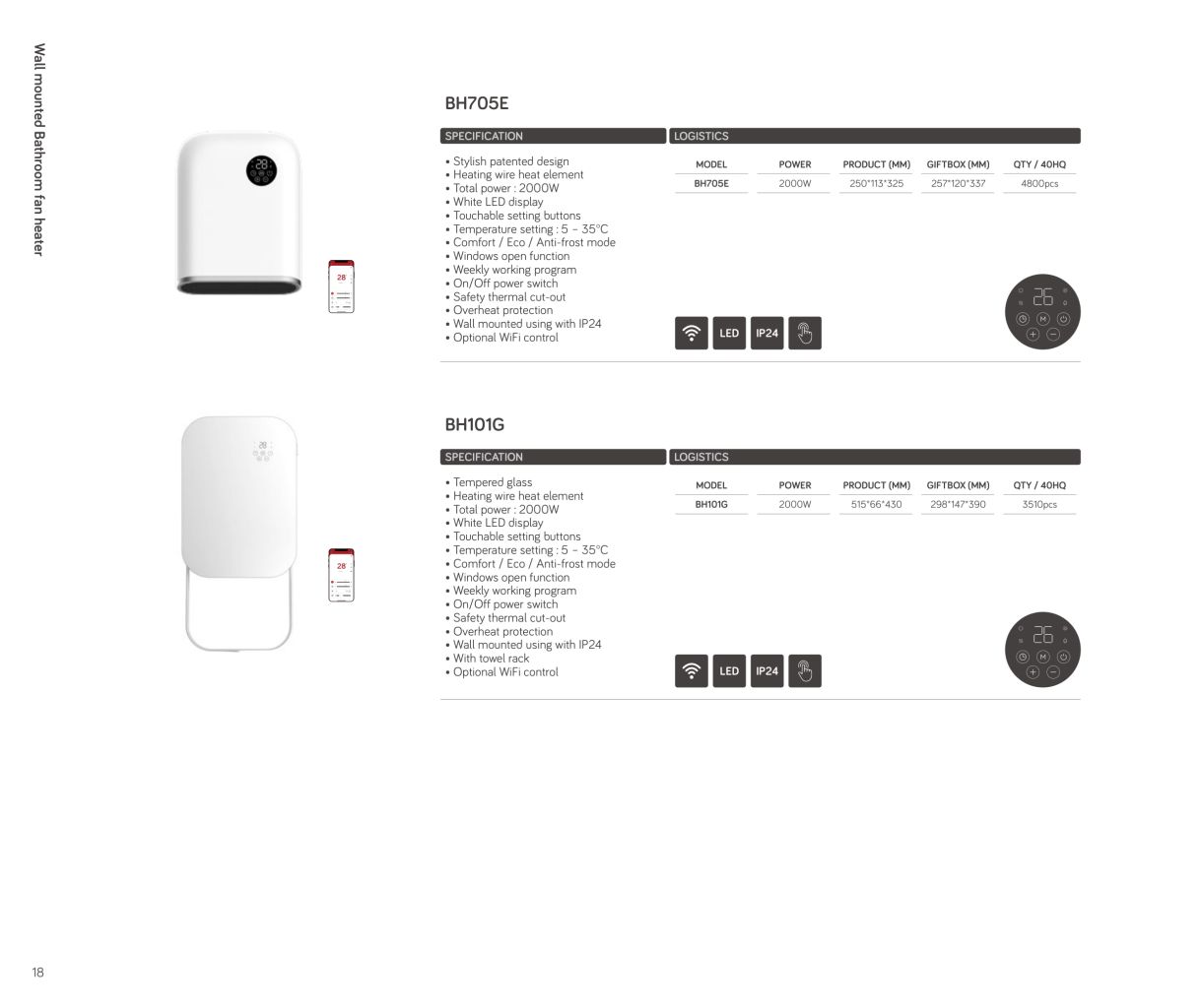 Smart Wall-Mounted PTC Heater
