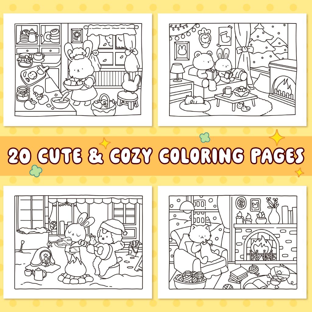 Cute and Cozy Coloring Book