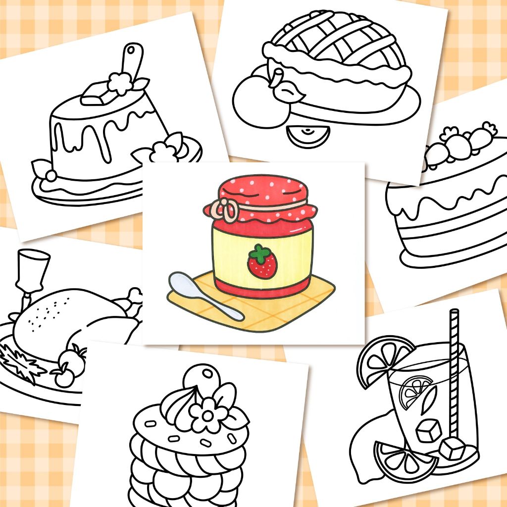 Delicious Food Coloring Book