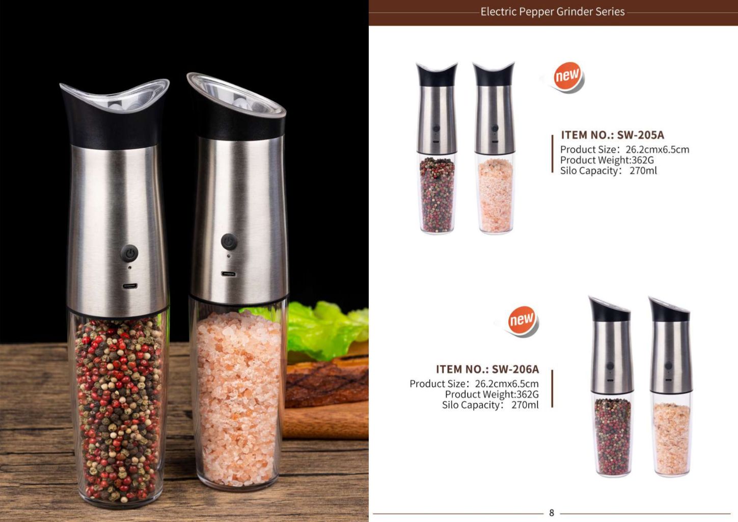 Electric Pepper Salt Grinder