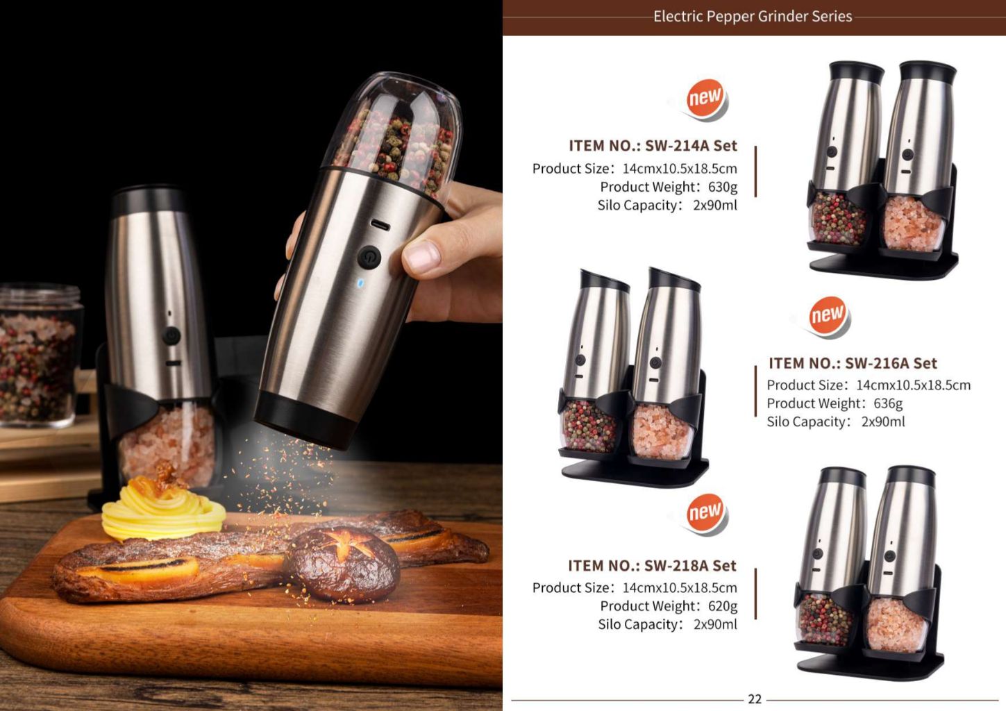 Electric Pepper Salt Grinder