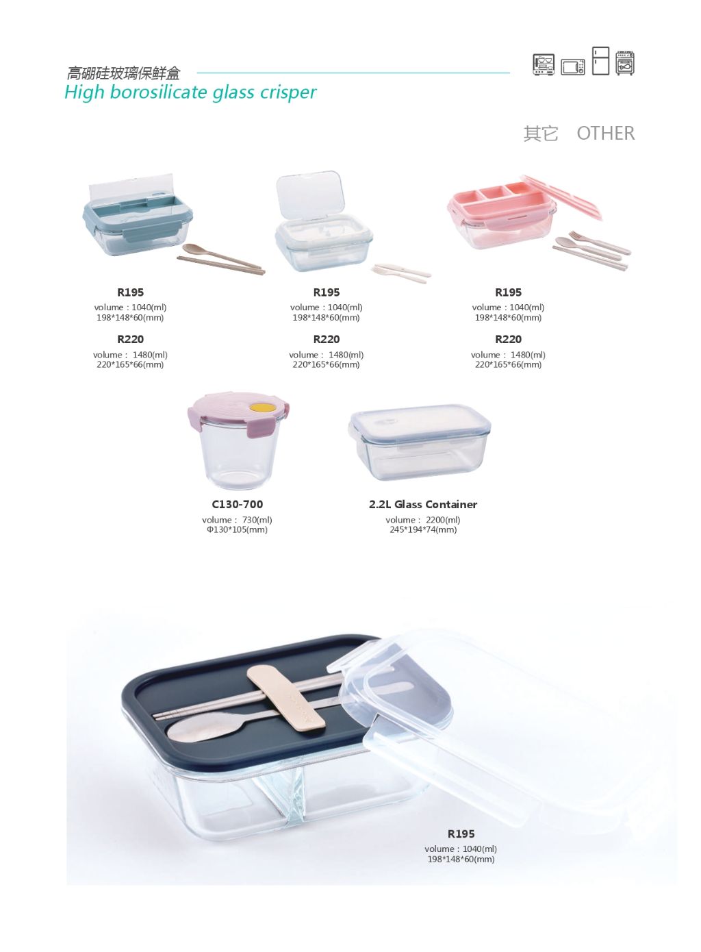Borosilicate Glass Food Storage Container