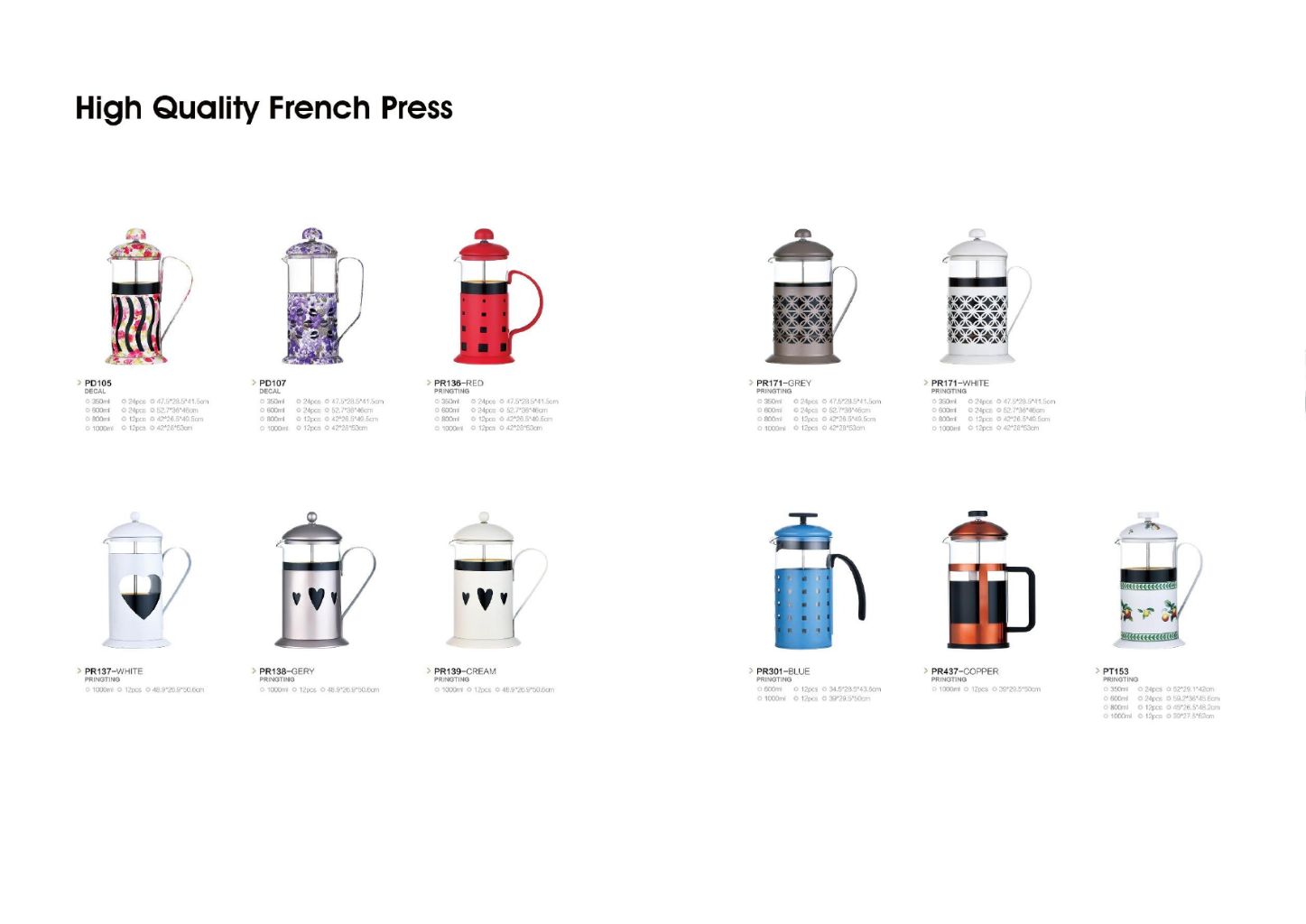 Rose Gold French Press Coffee Maker