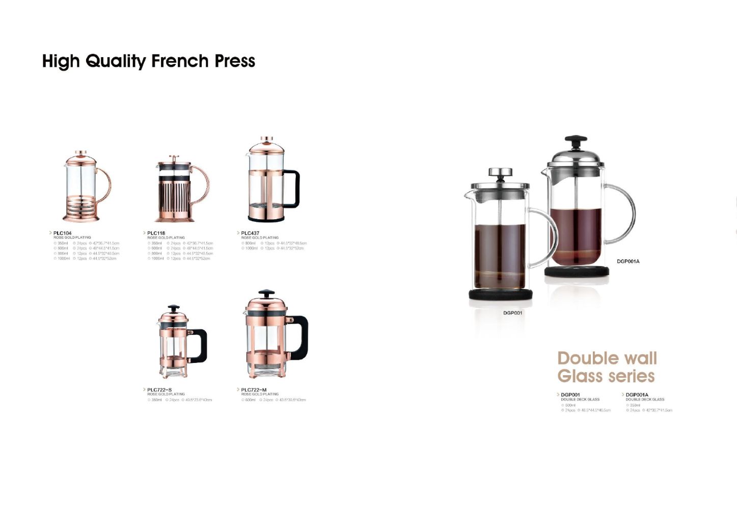 Rose Gold French Press Coffee Maker