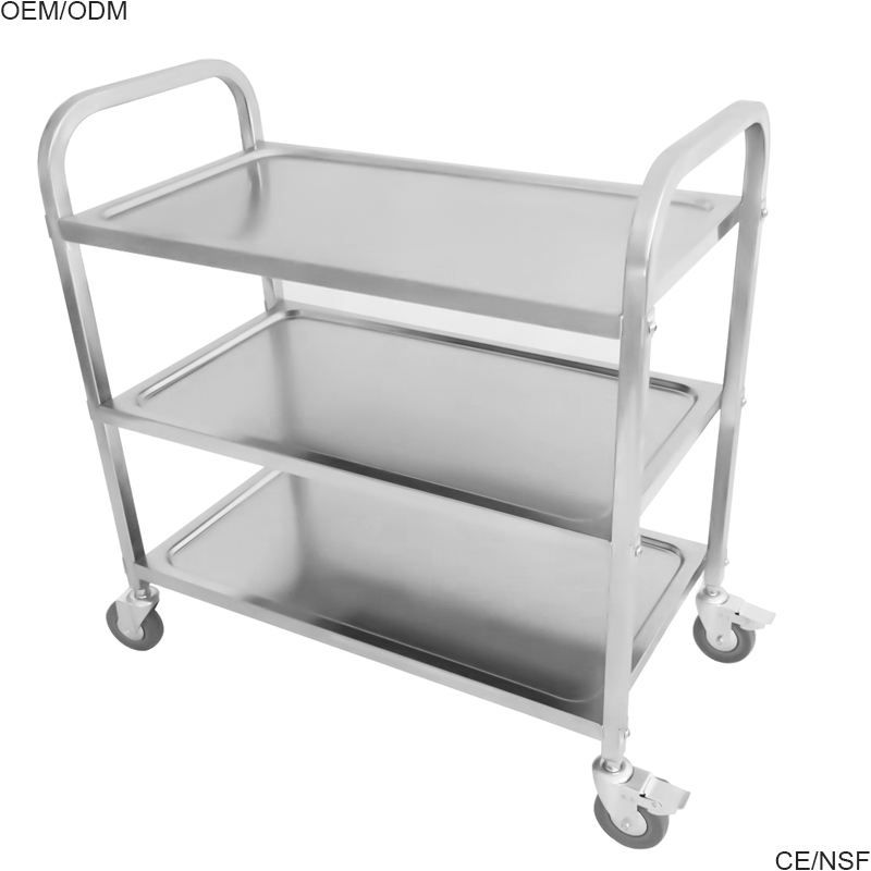 Stainless Steel Three-Tier Trolley