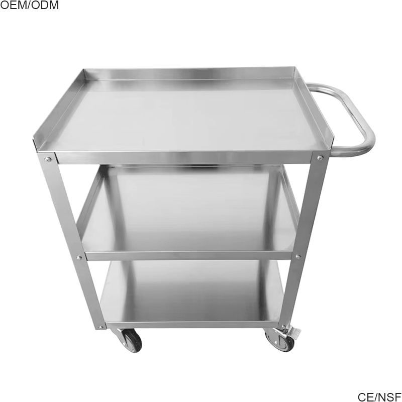Stainless Steel Three-Tier Trolley
