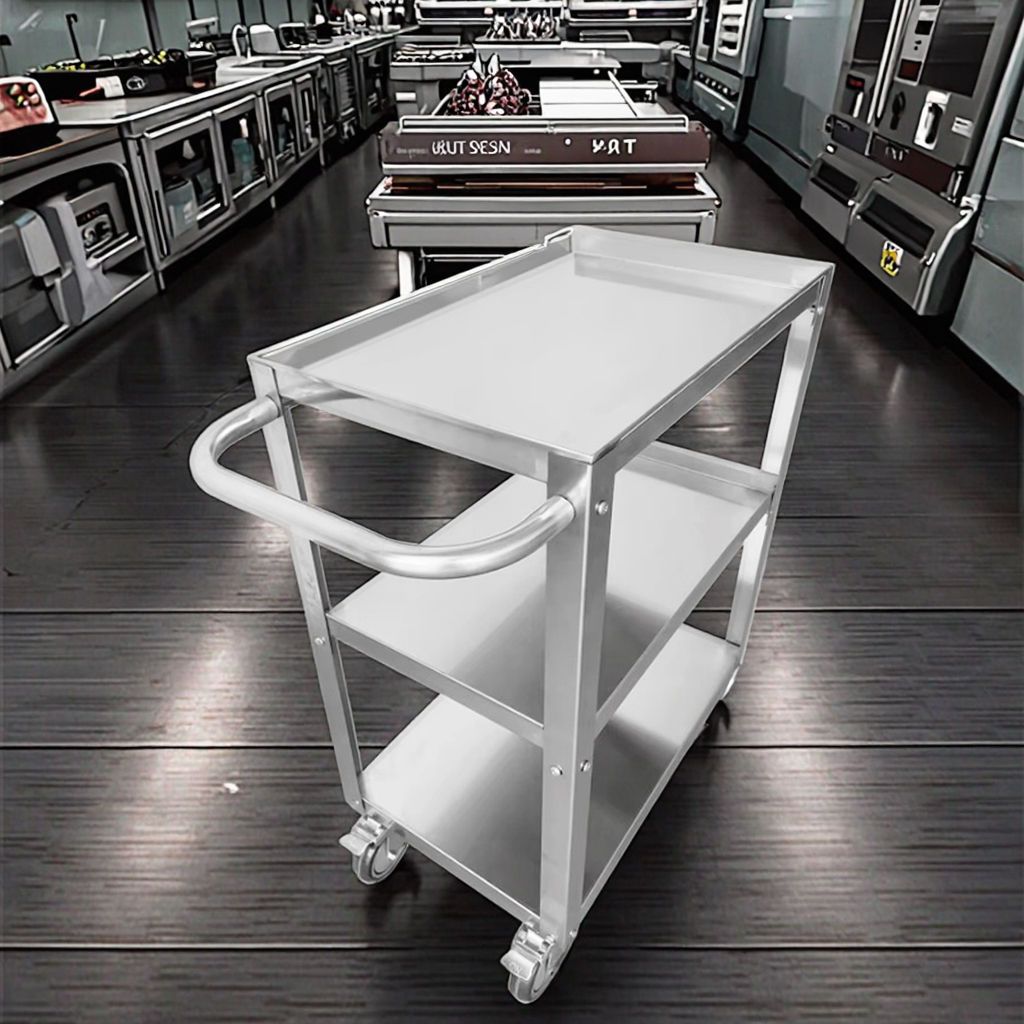 Stainless Steel Three-Tier Trolley