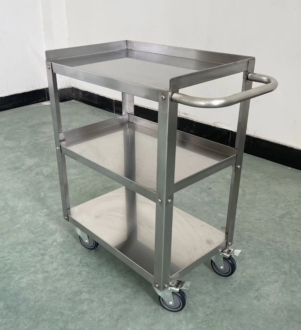 Stainless Steel Three-Tier Trolley