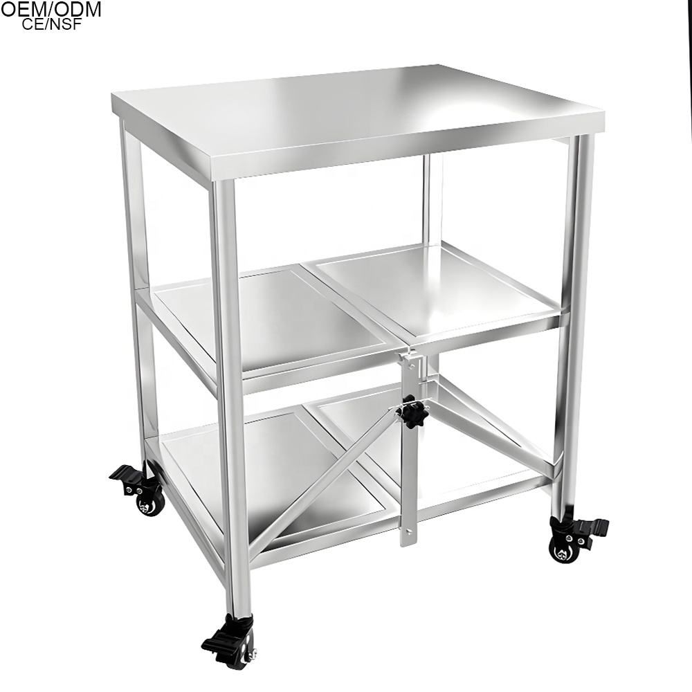 Folding Stainless Steel Storage Table