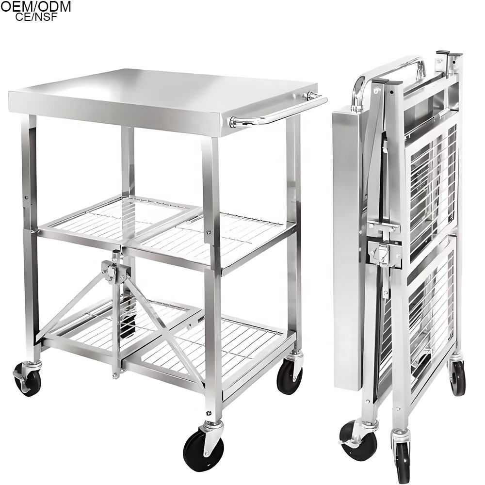 Folding Stainless Steel Storage Table