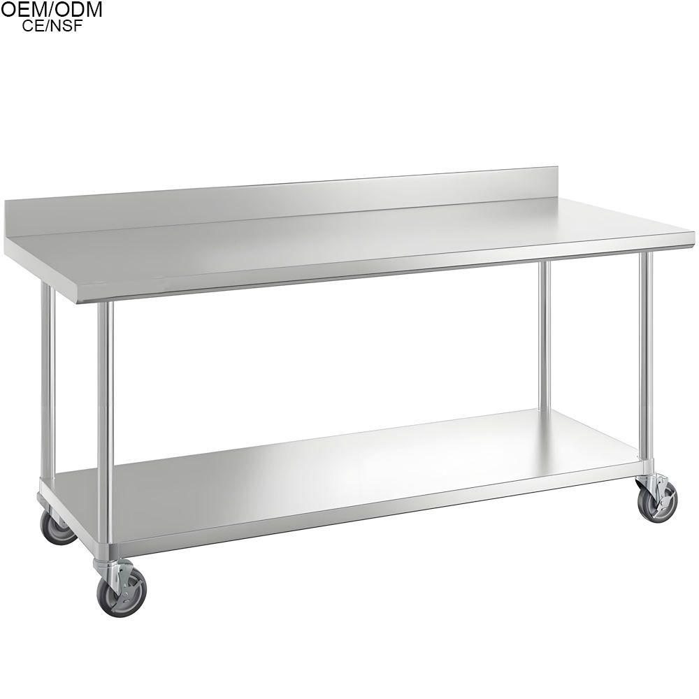 304 Stainless Steel Double-Layer Mobile Cart