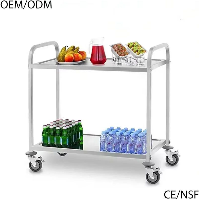 304 Stainless Steel Double-Layer Mobile Cart