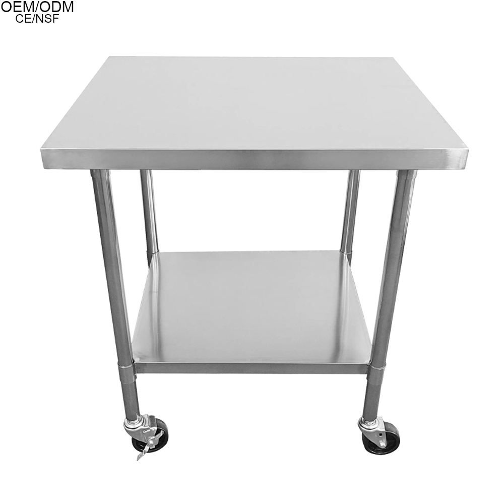 304 Stainless Steel Double-Layer Mobile Cart