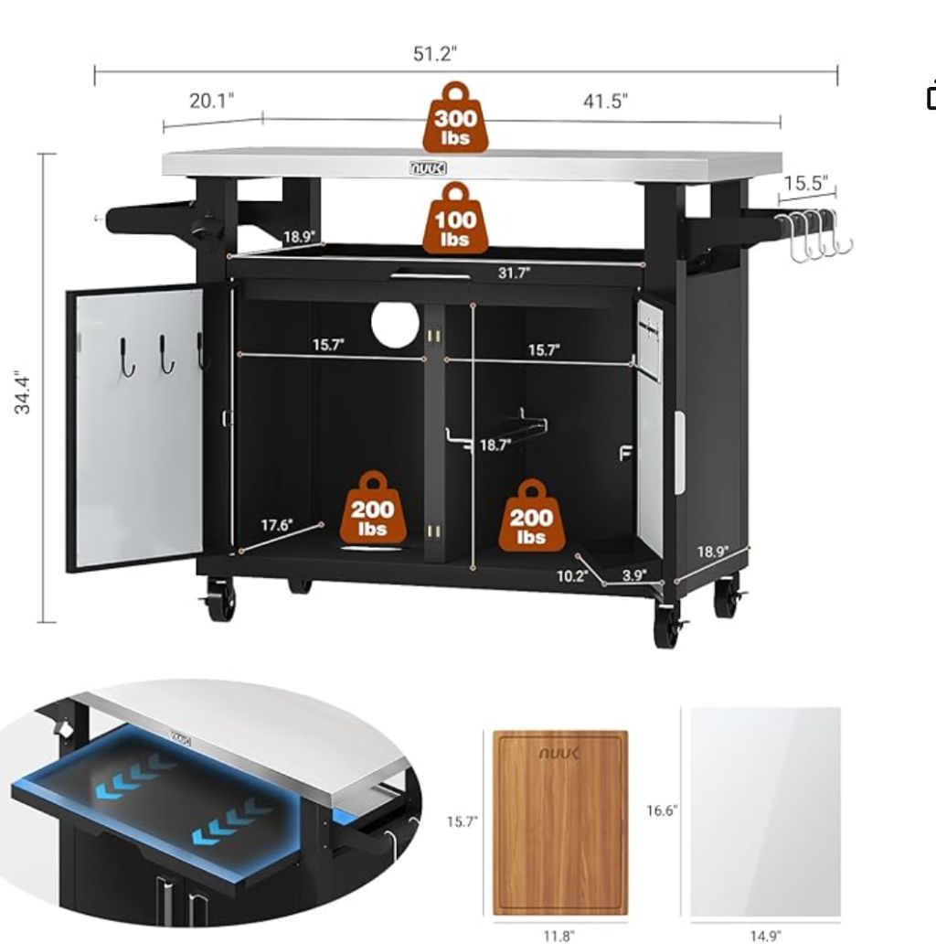 Multifunctional Outdoor BBQ Cart