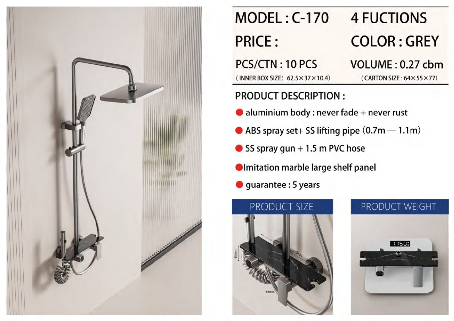 Modern Minimalist Shower System