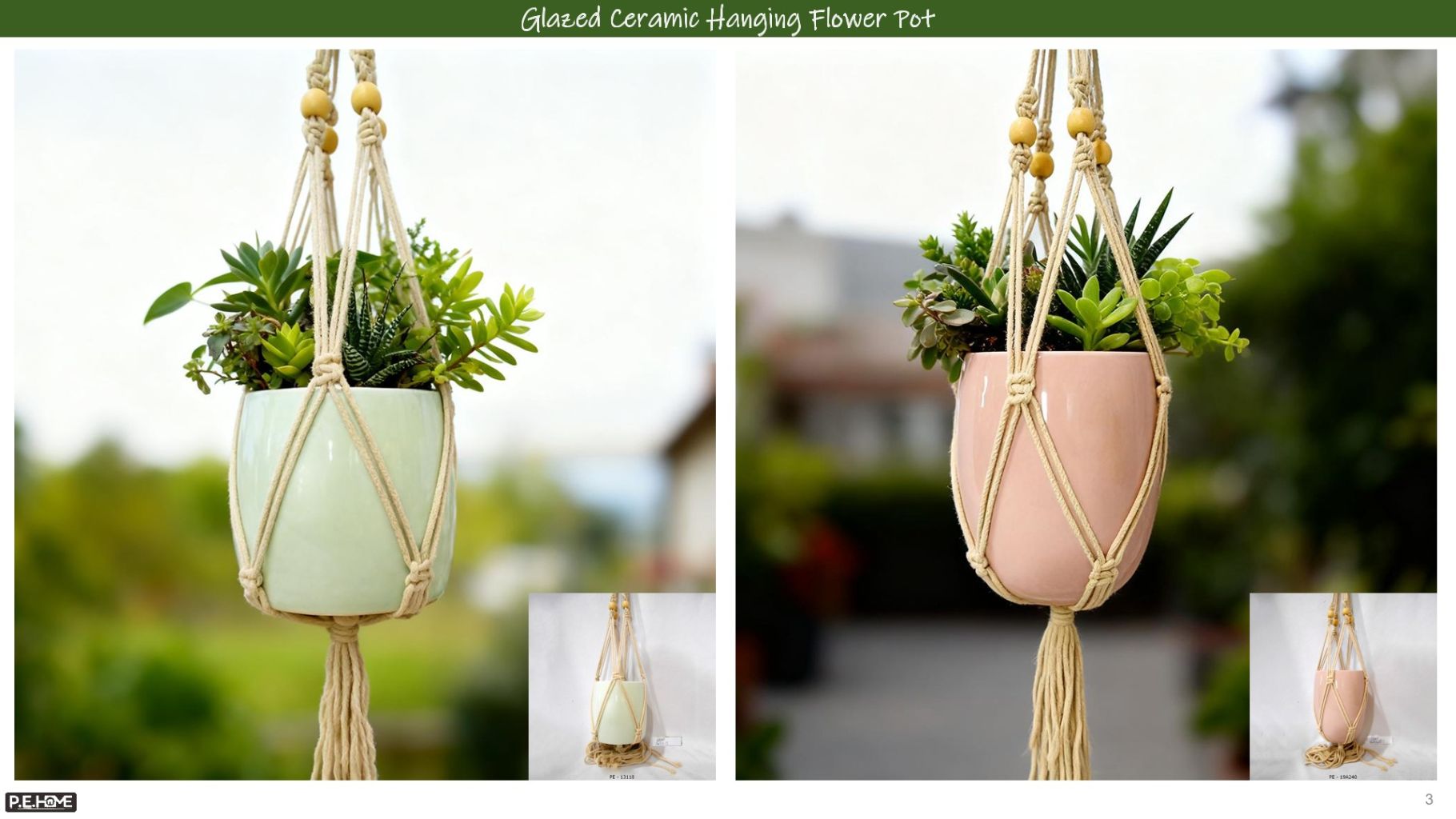 Glazed Ceramic Hanging Planter
