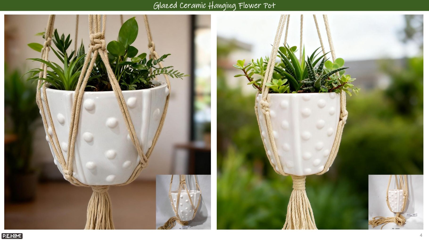 Glazed Ceramic Hanging Planter