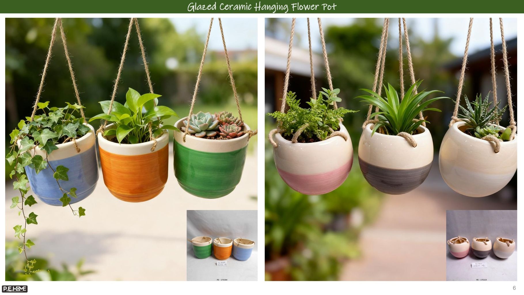 Glazed Ceramic Hanging Planter