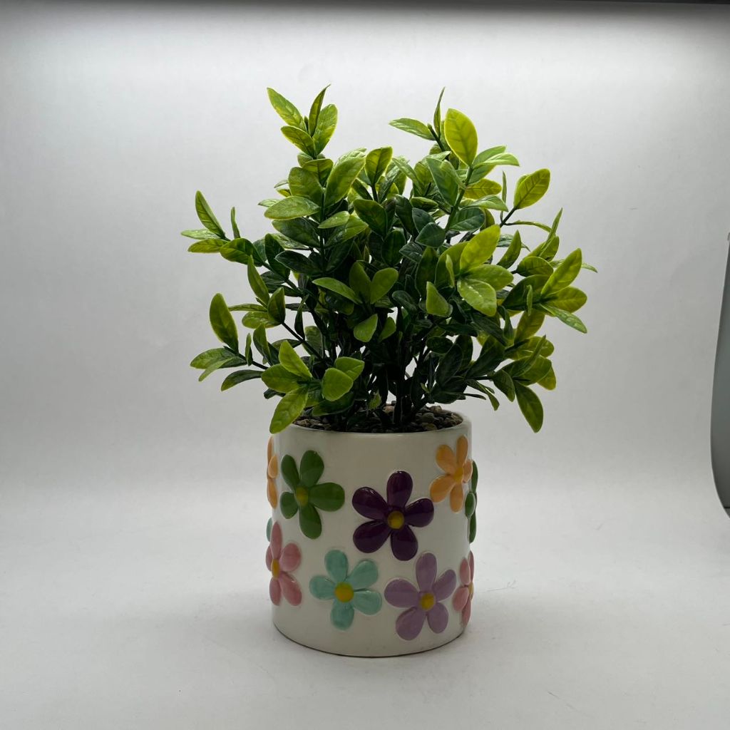 Red Dot Ceramic Flower Pot