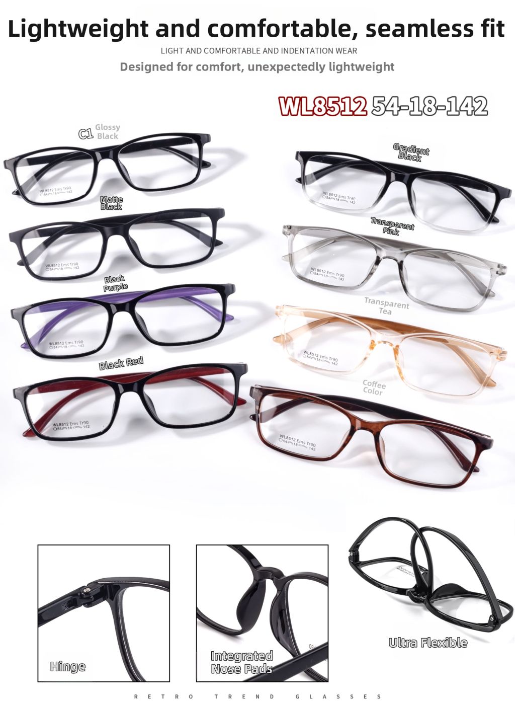 Lightweight Comfortable Seamless Glasses