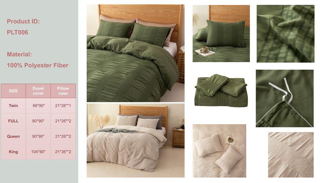 Minimalist Style Green Bedding Set