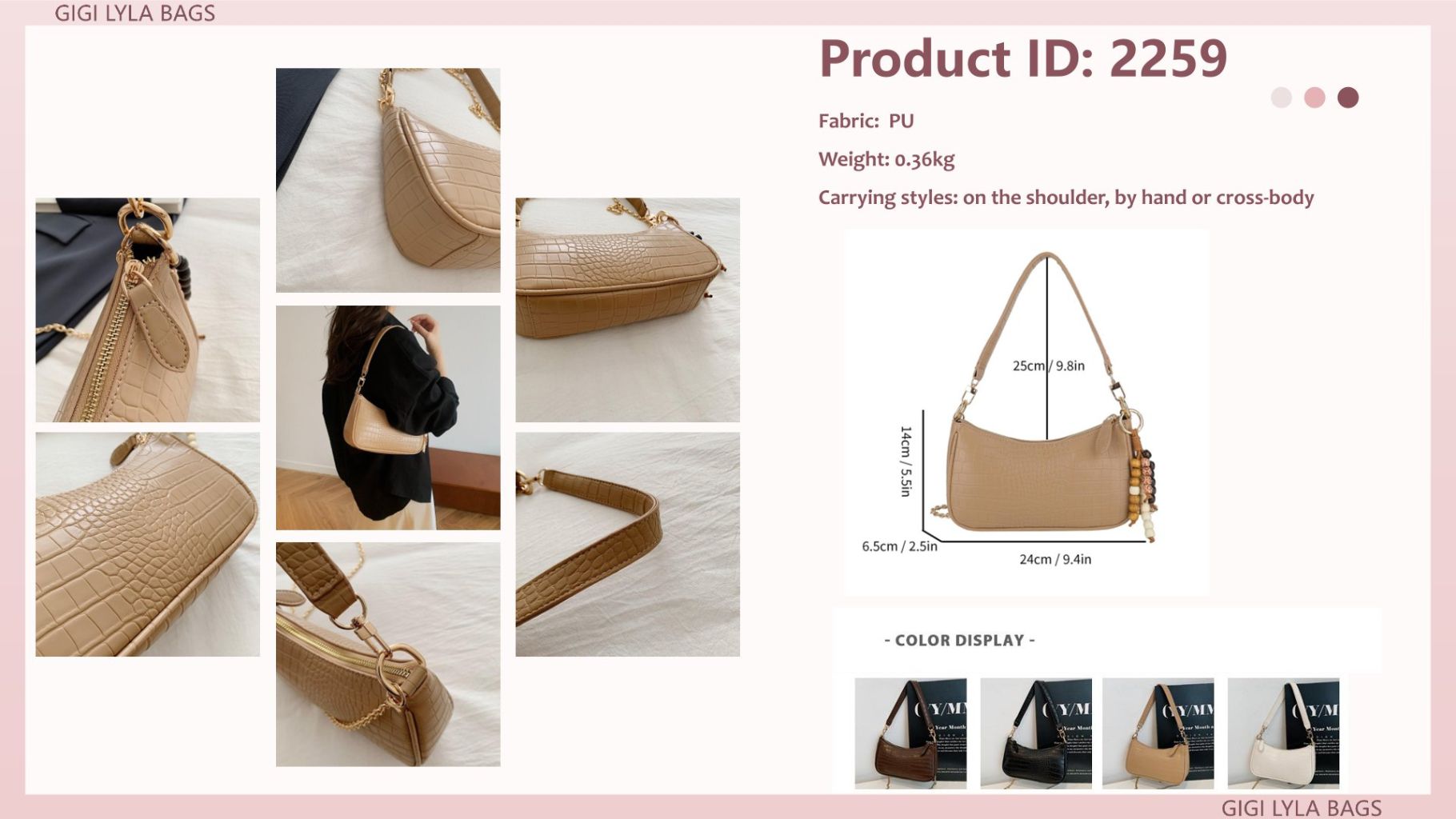 Fashion Crocodile Pattern Shoulder Bag