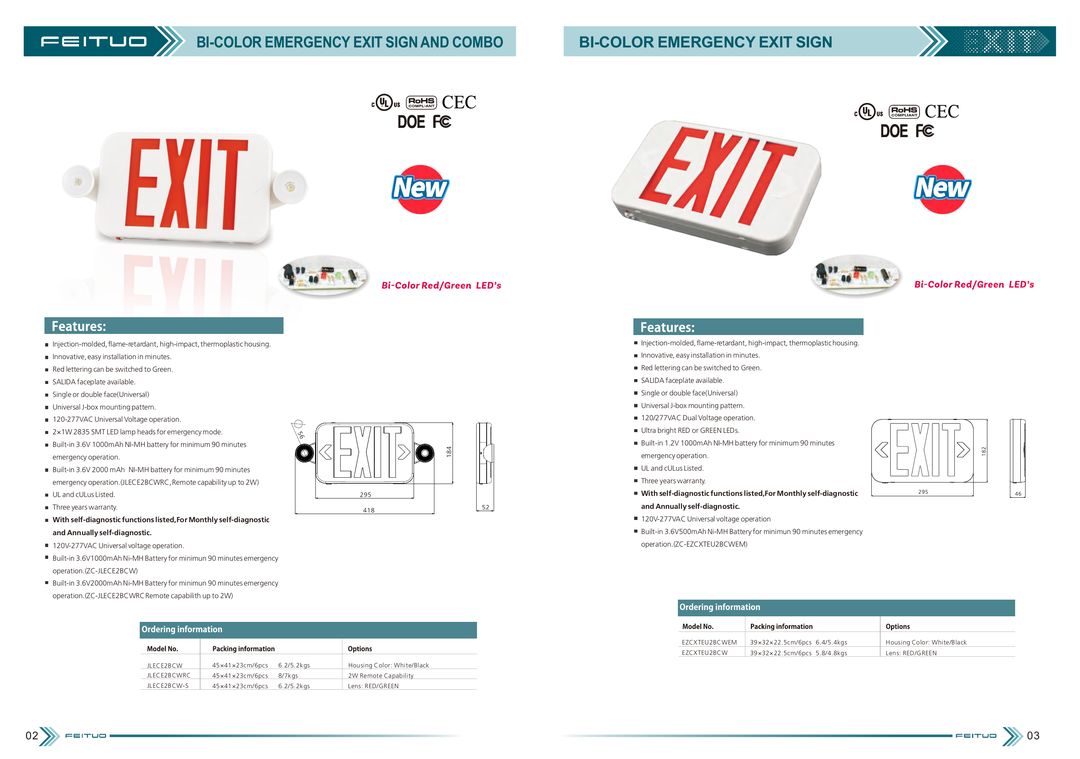 Dual-color Emergency Exit Sign