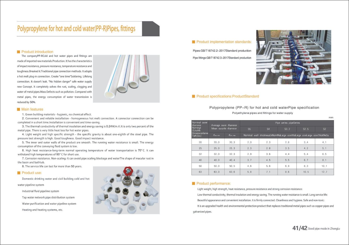 PP-R Hot and Cold Water Pipe Fittings