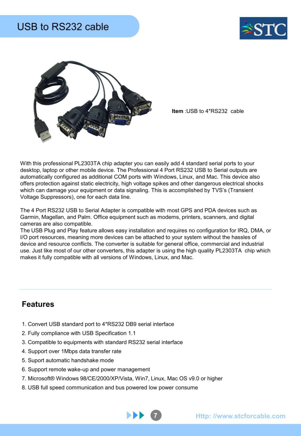 USB to RS232 Serial Adapter