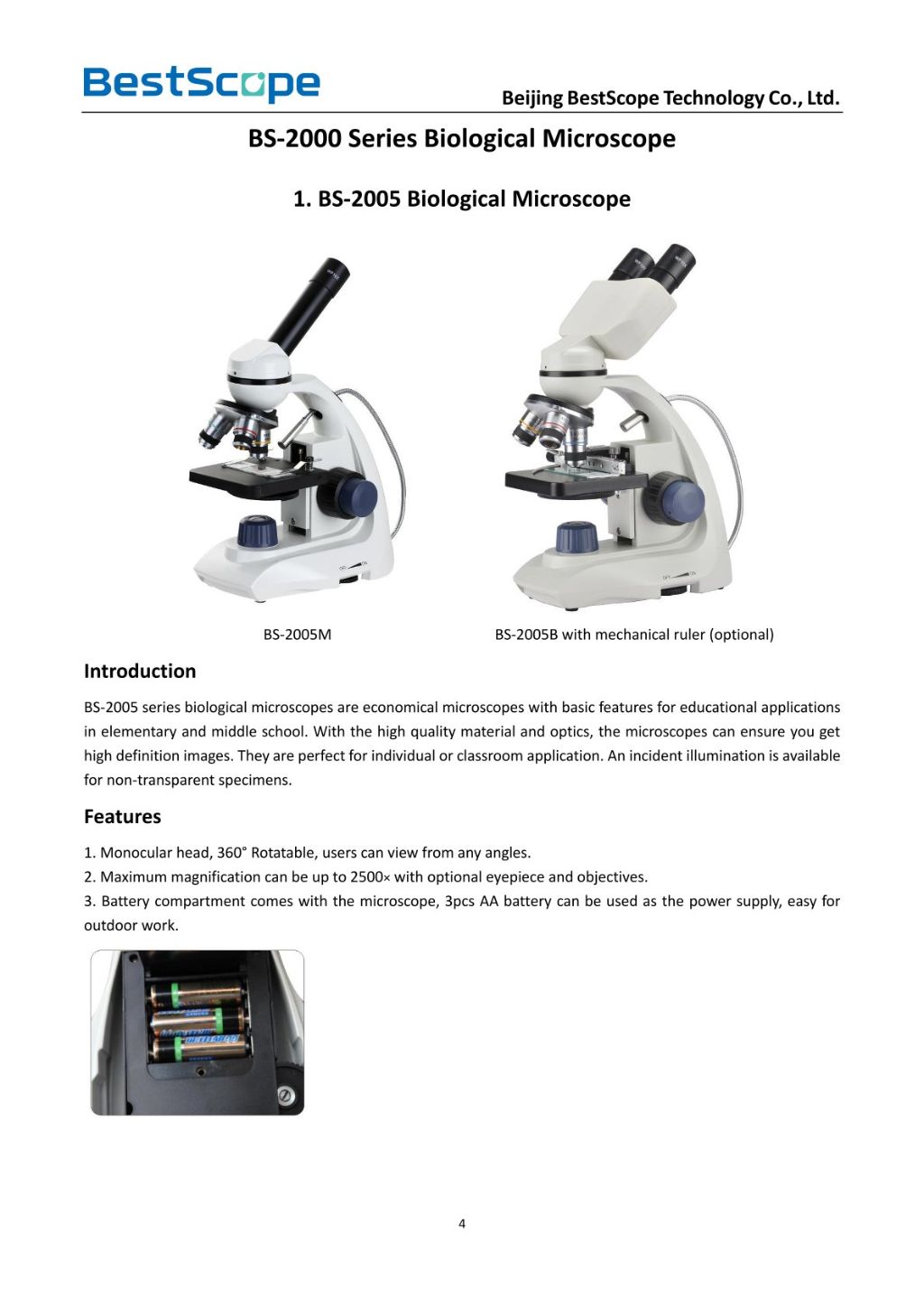 BS-2000 Series Biological Microscope