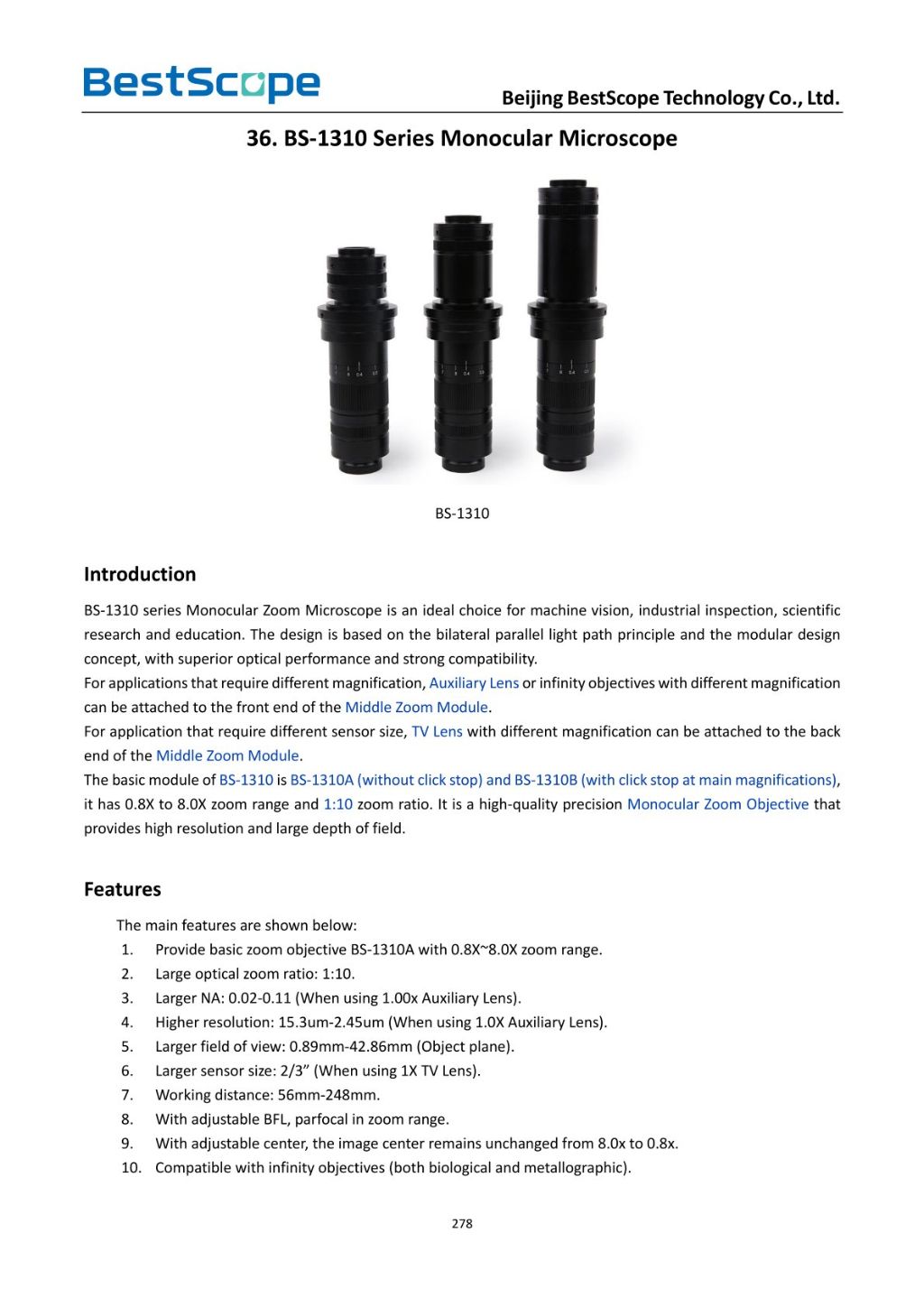 BS-1310 Monocular Microscope