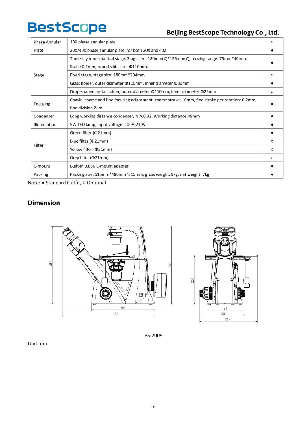 BS-2009 Biological Microscope