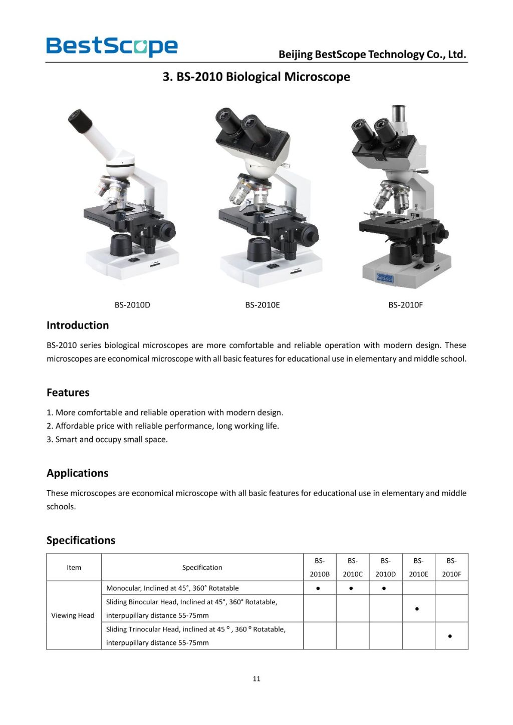 BS-2010 Biological Microscope