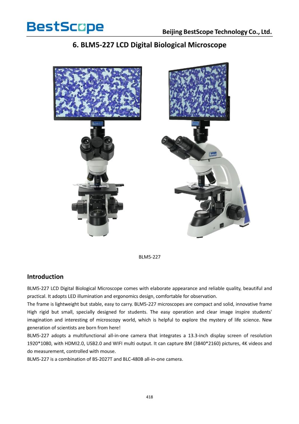 BLMS-227 Digital Biological Microscope