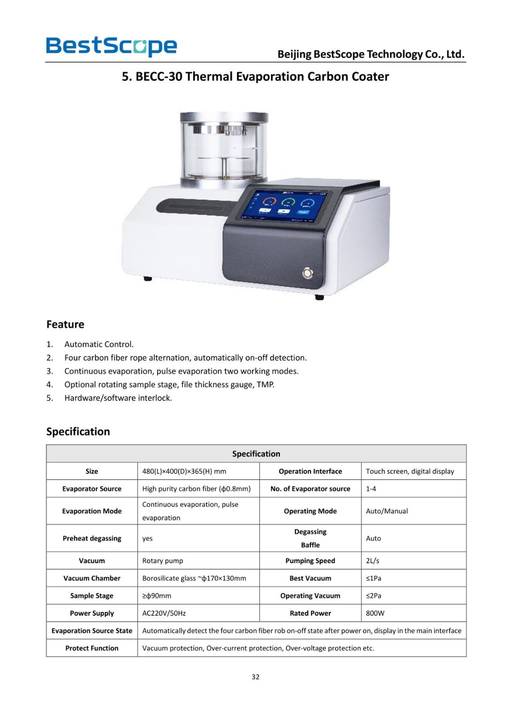 Automated Thermal Evaporation Carbon Coater