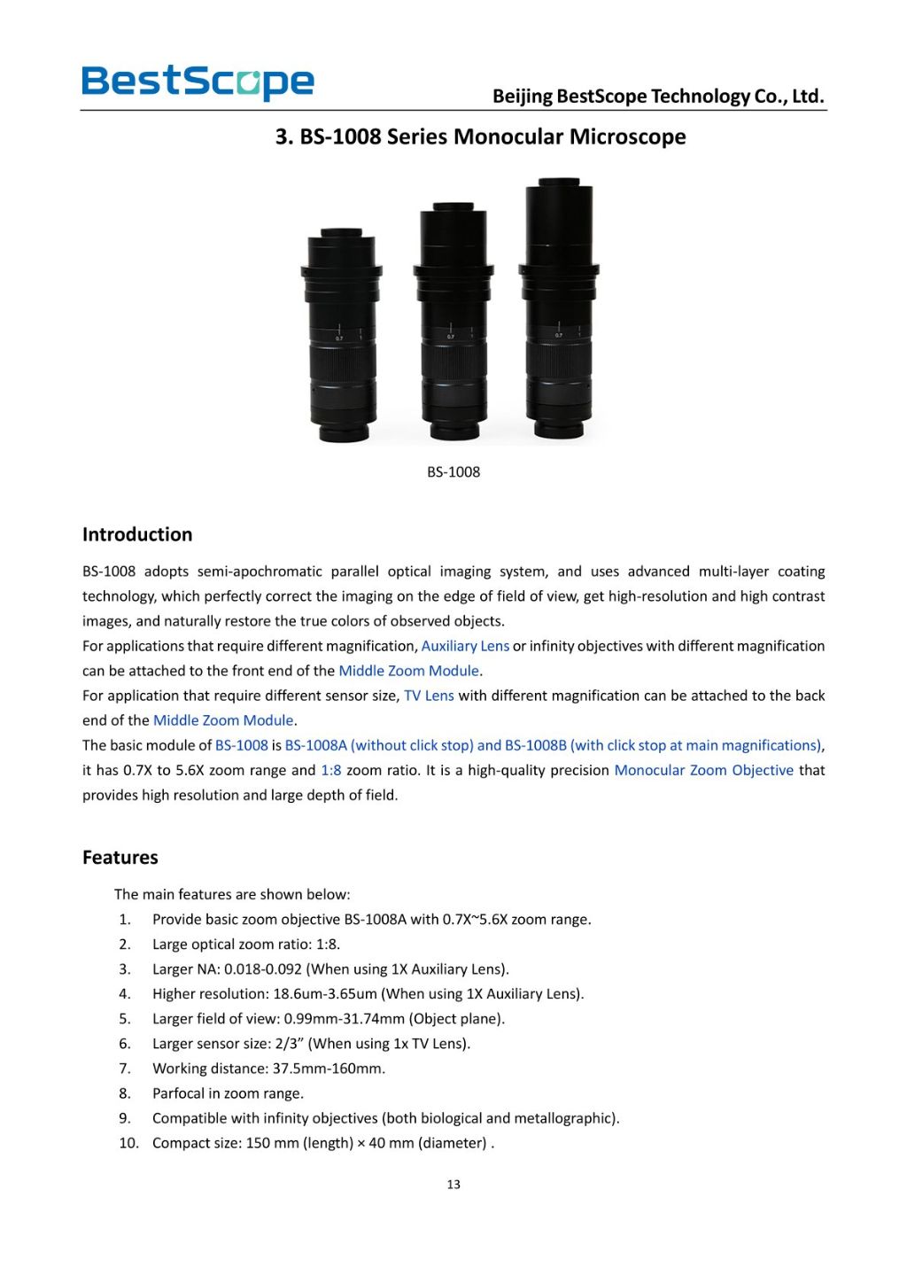 BS-1002LCD1 Digital LCD Video Microscope