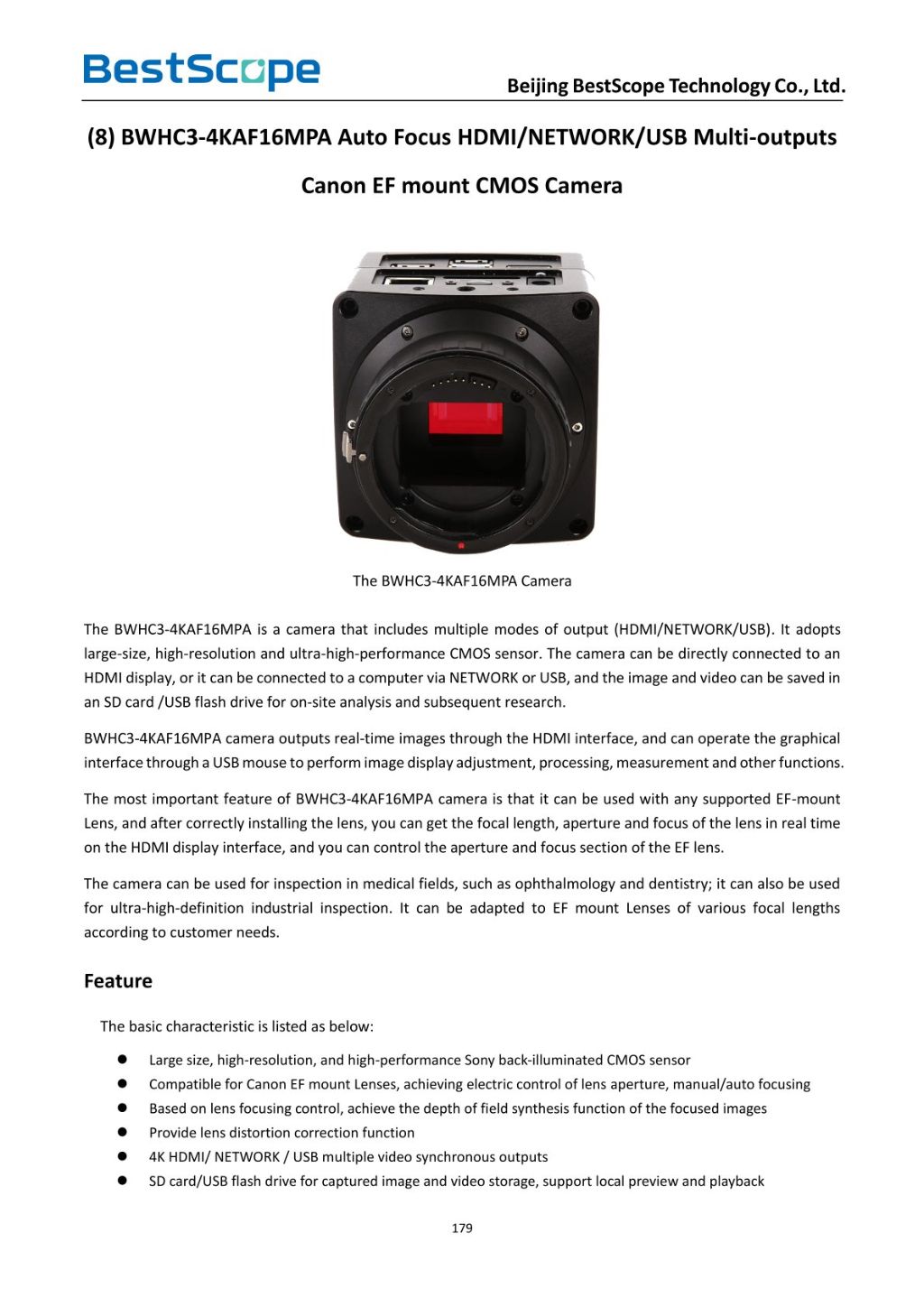 Canon EF Mount CMOS Camera