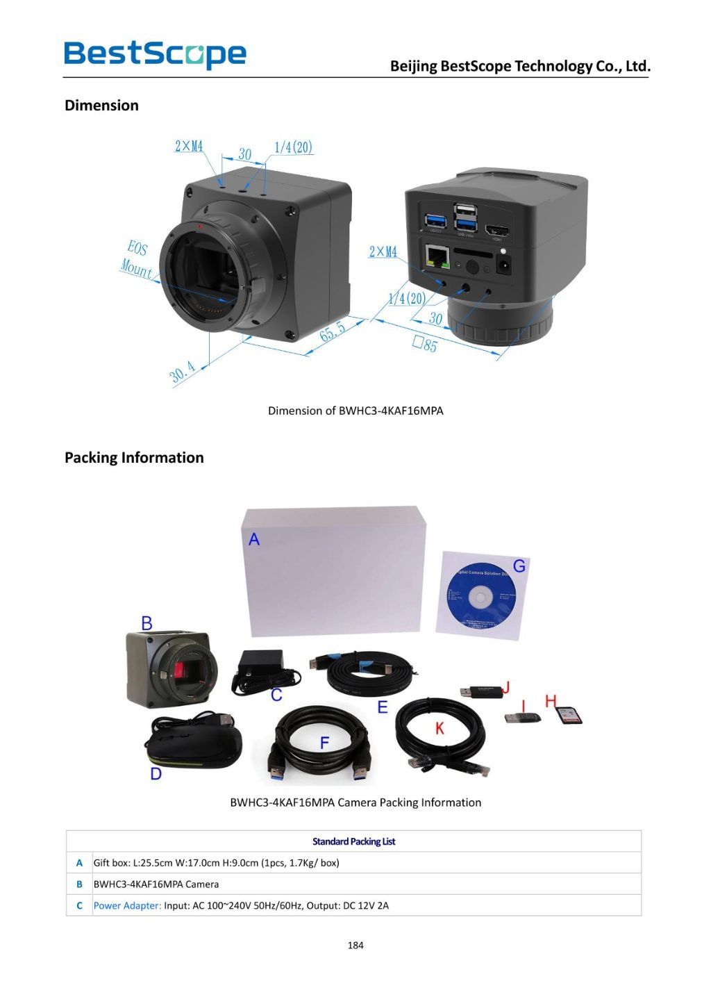 Canon EF Mount CMOS Camera