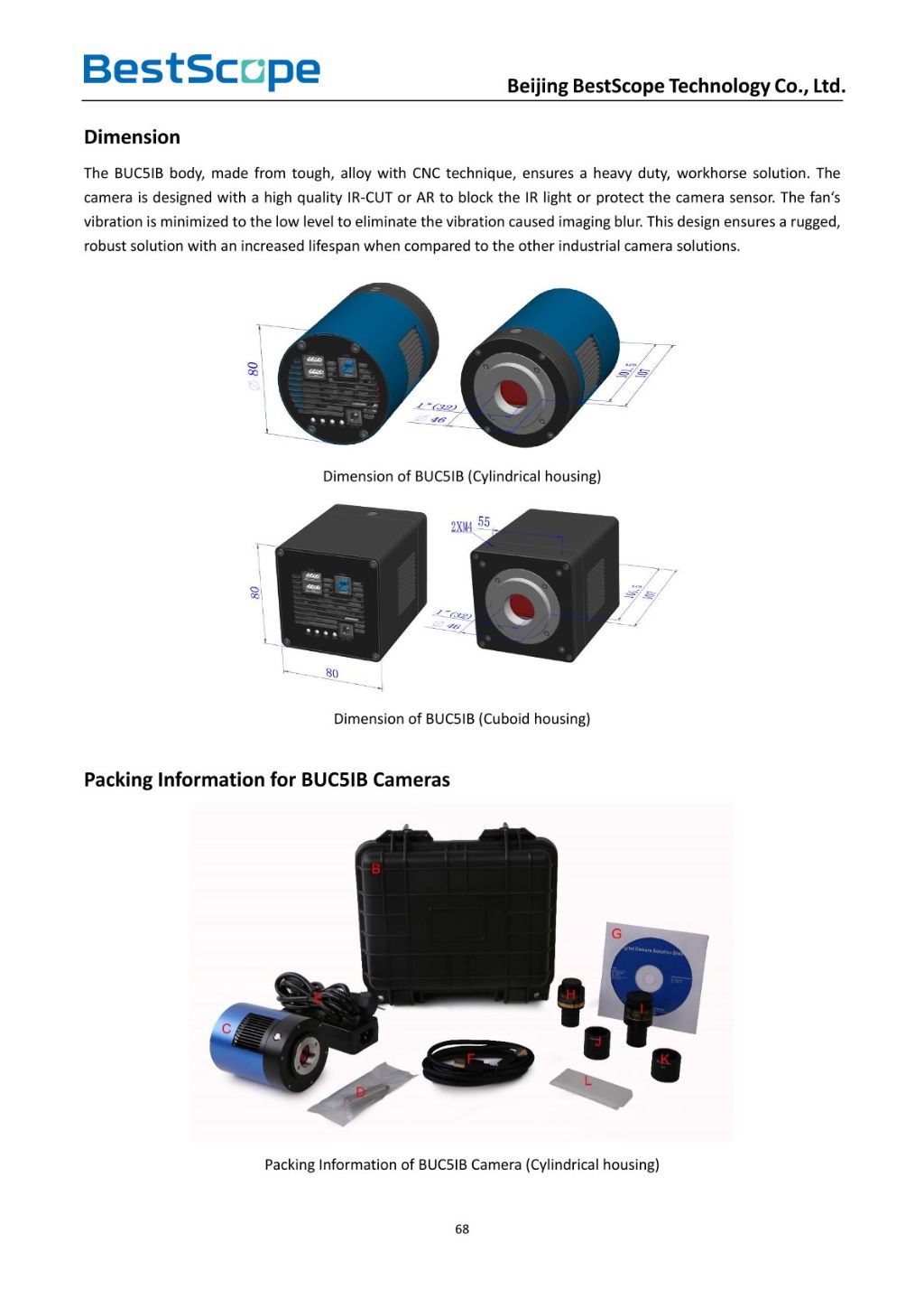 BUCSIA-900M/2600M Cooling CMOS Camera
