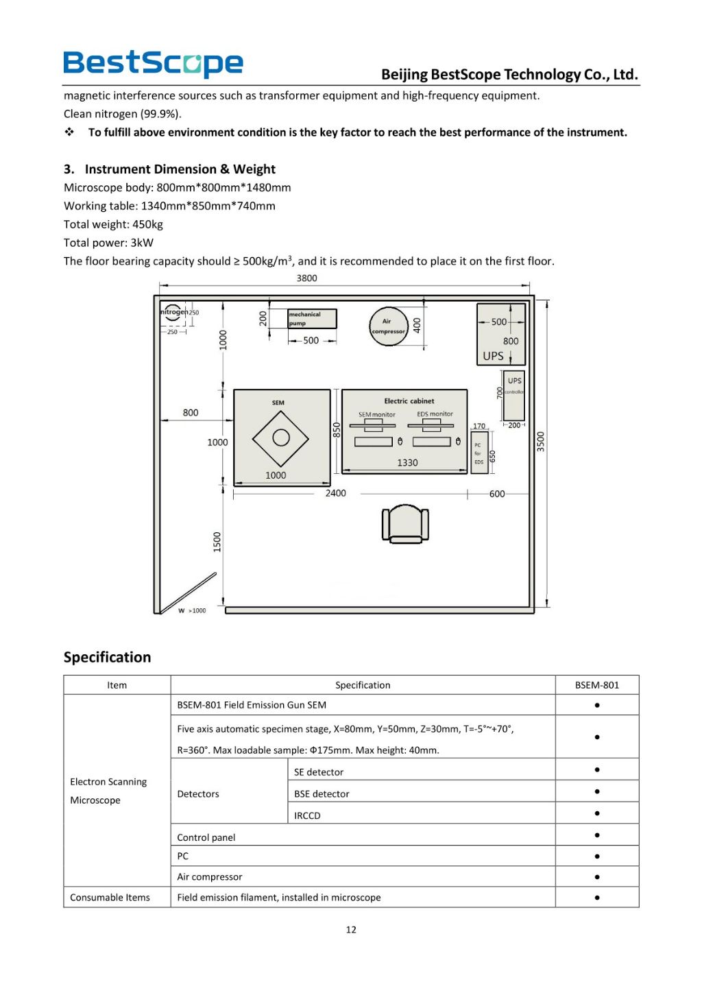 BSM-801 Field Emission Scanning Electron Microscope