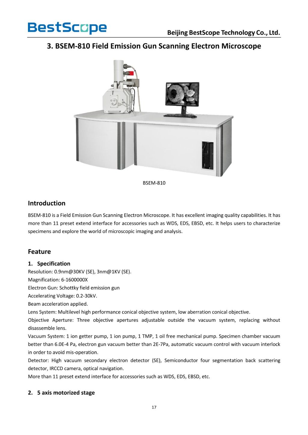 BSM-801 Field Emission Scanning Electron Microscope