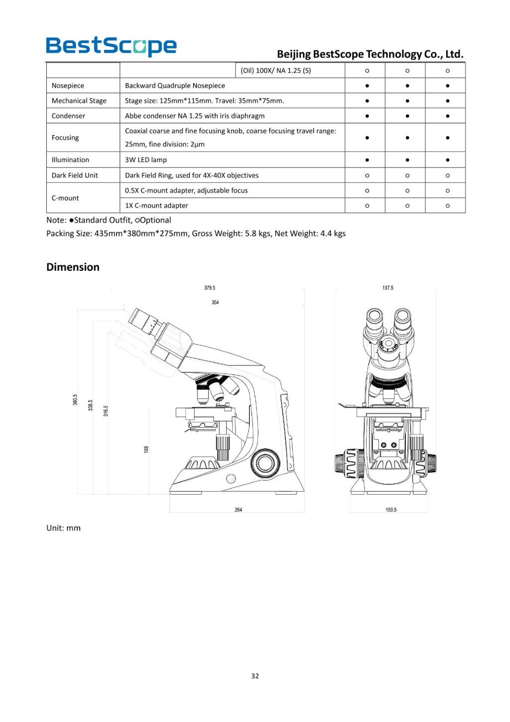 BS-2028 Biological Microscope