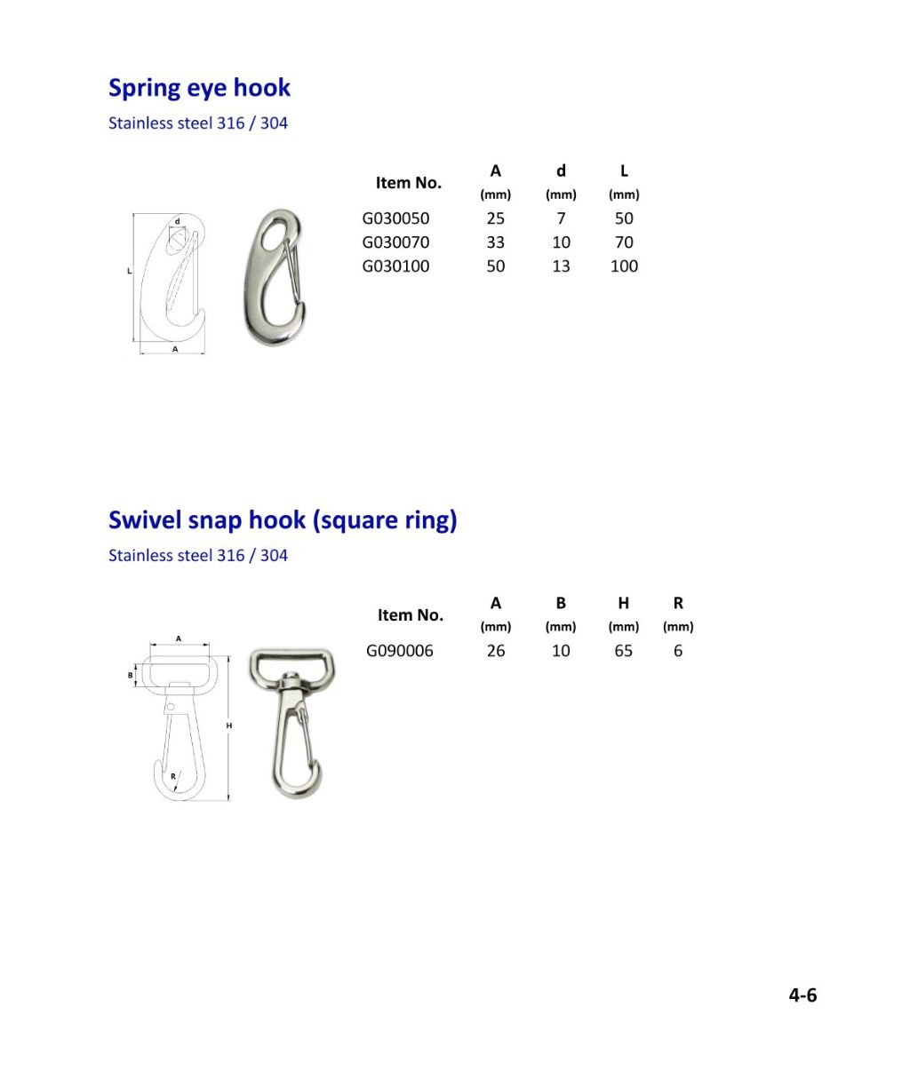 Stainless Steel Spring Hook