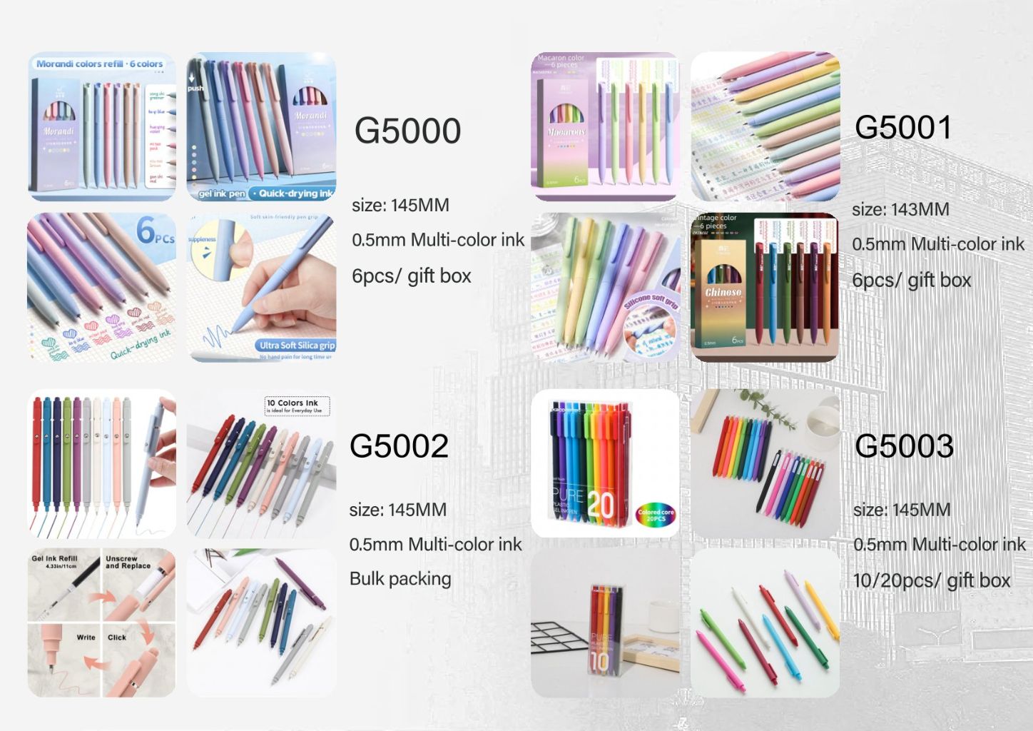 Multicolor Gel Pen Set